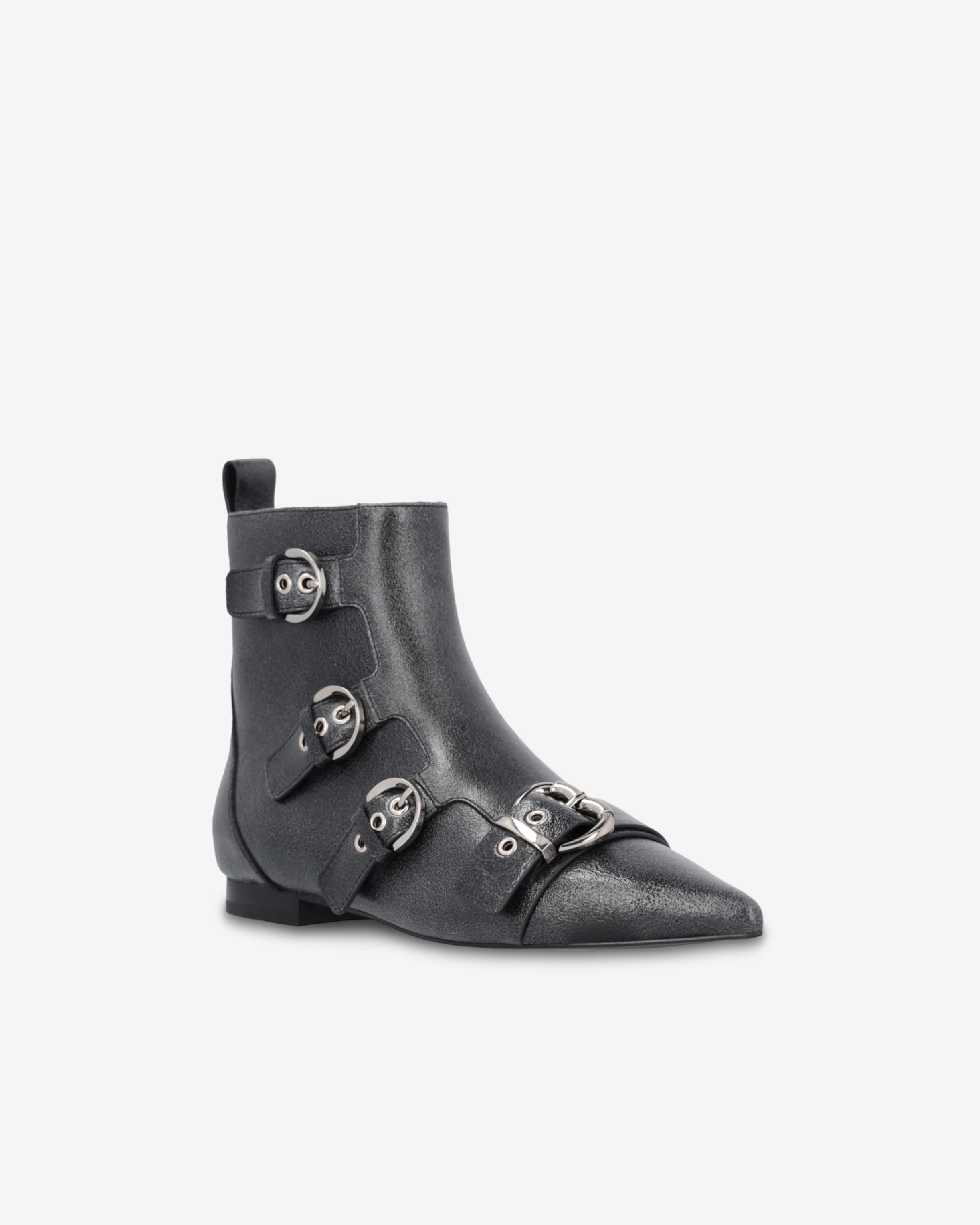 Short boots with buckles hotsell