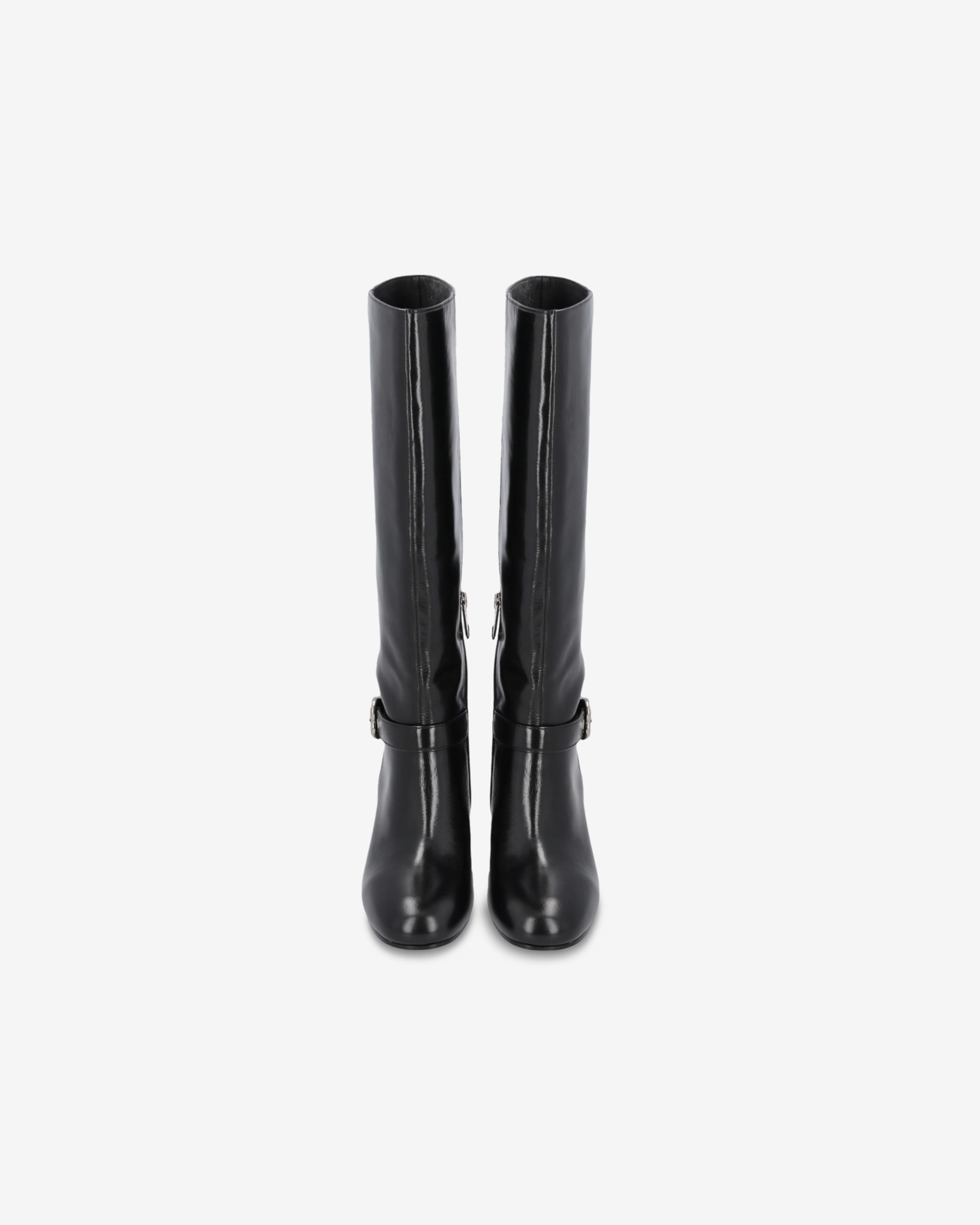Heeled high boots in bright nappa leather PINKO → Shop Online Heeled high boots in bright nappa leather PINKO → Shop Online