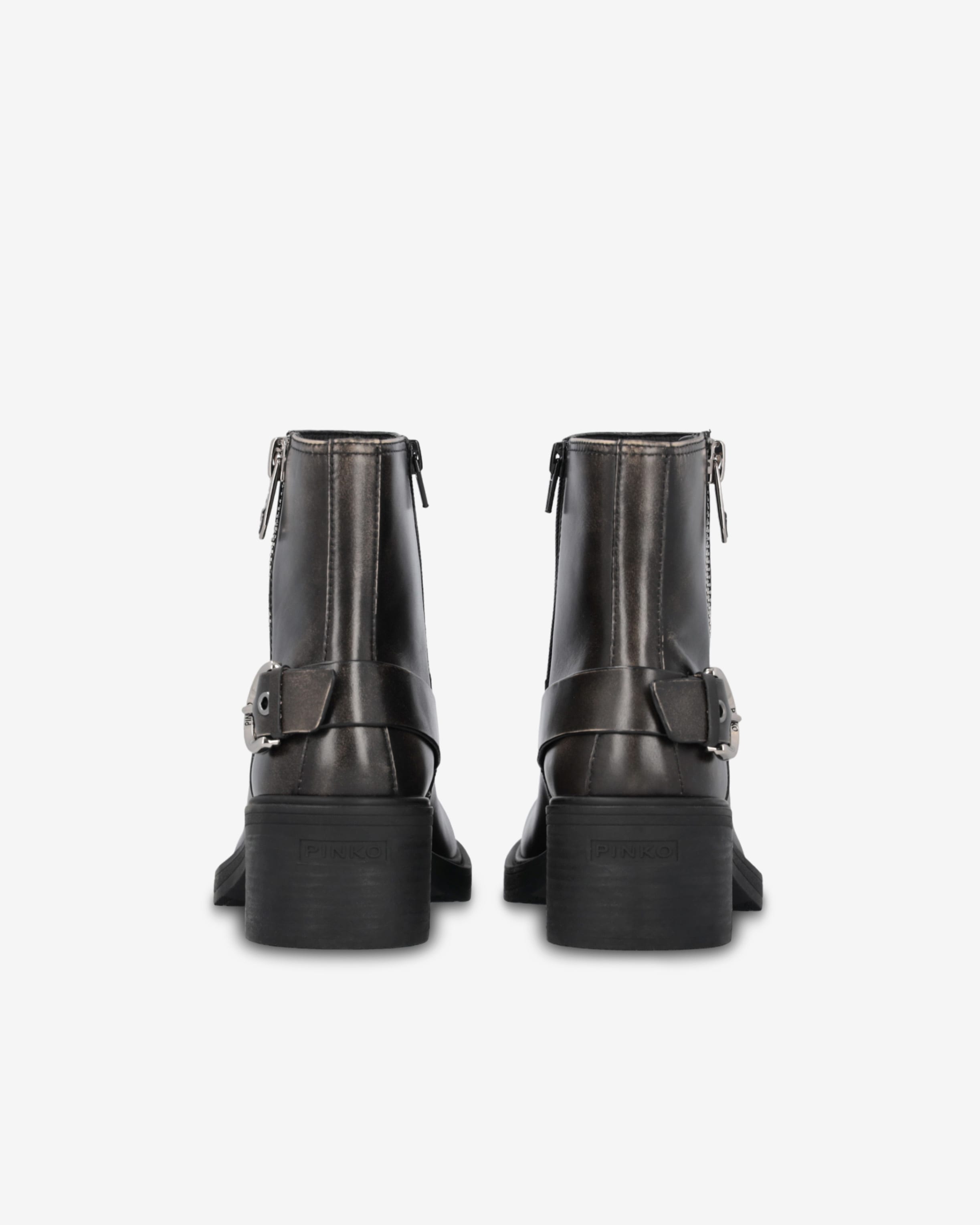 Leather biker style boots hotsell