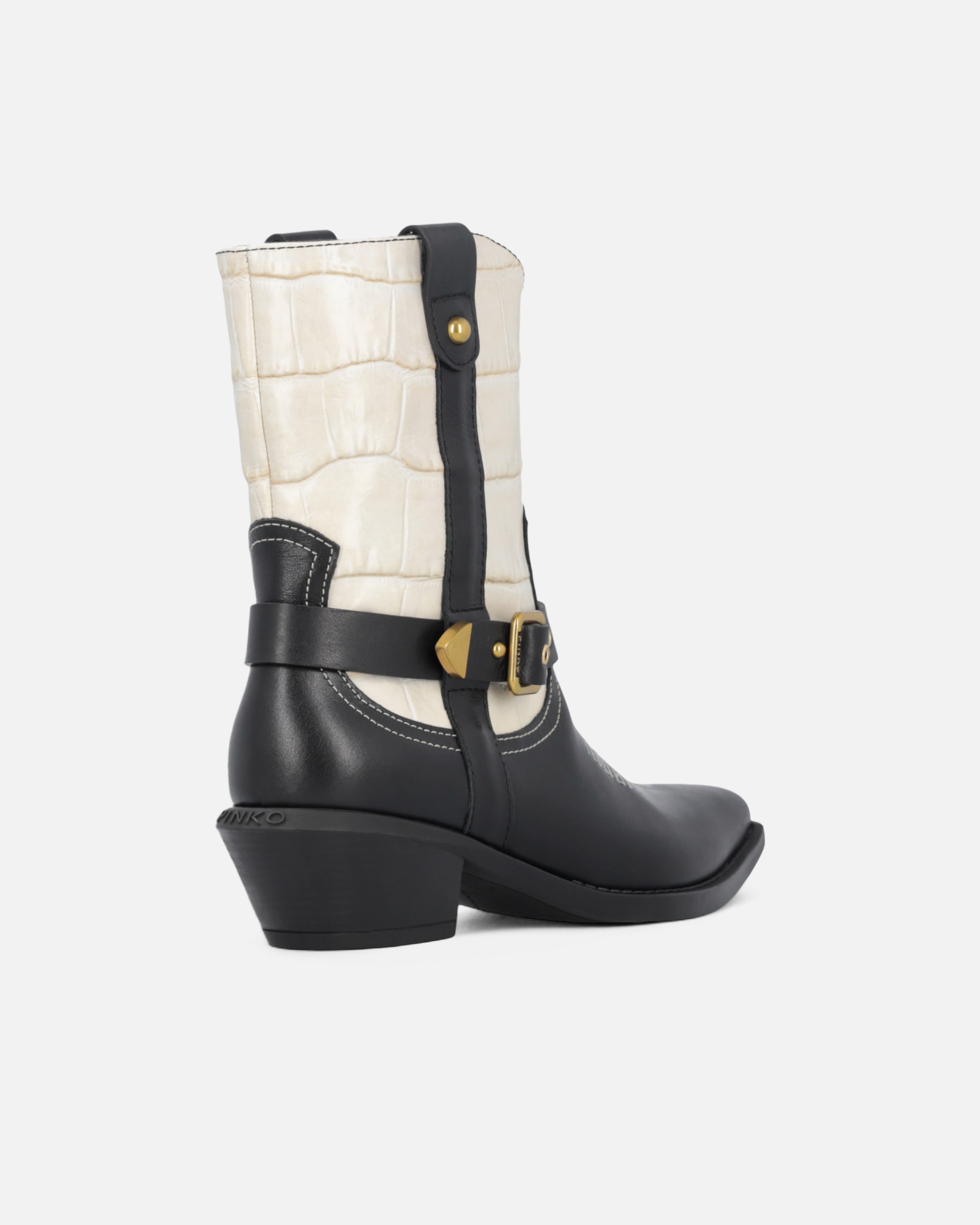 Two tone leather boots sale