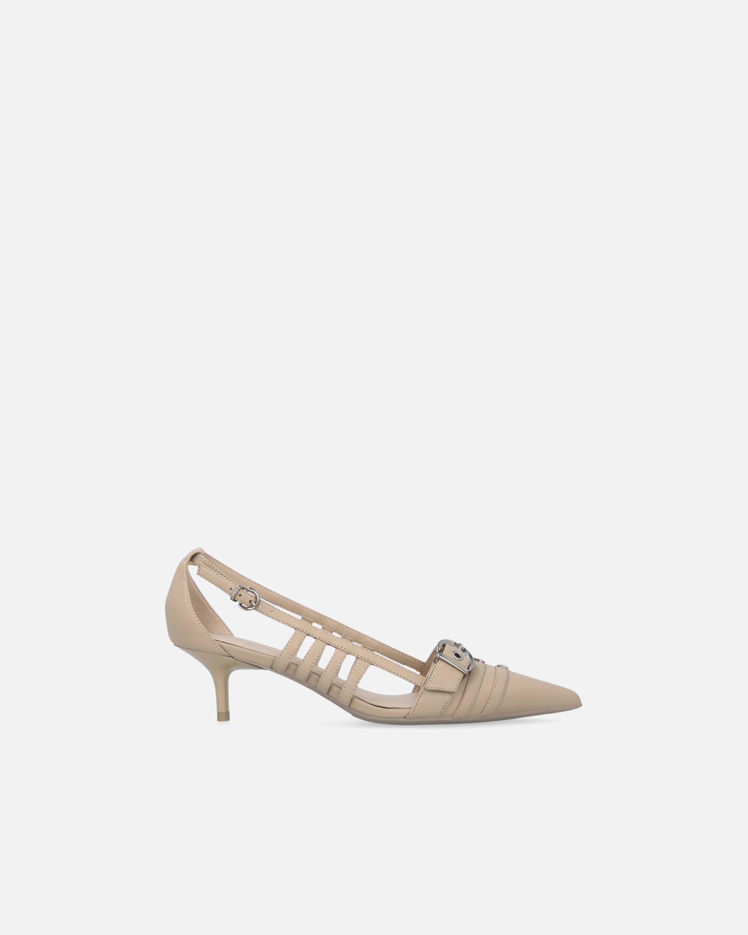 Nappa leather pointed-toe slingback pumps