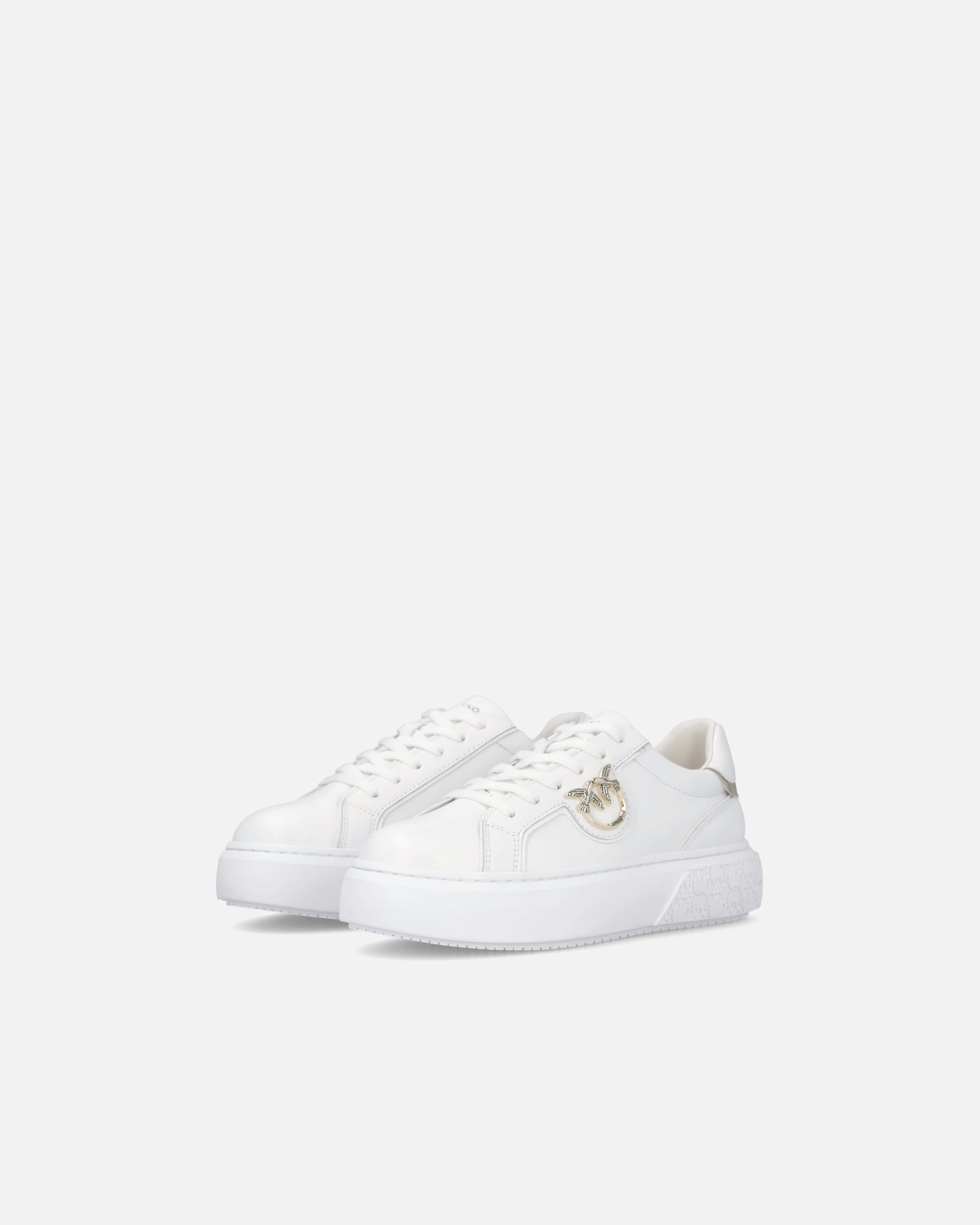 High-soled flatform sneakers with metal logo