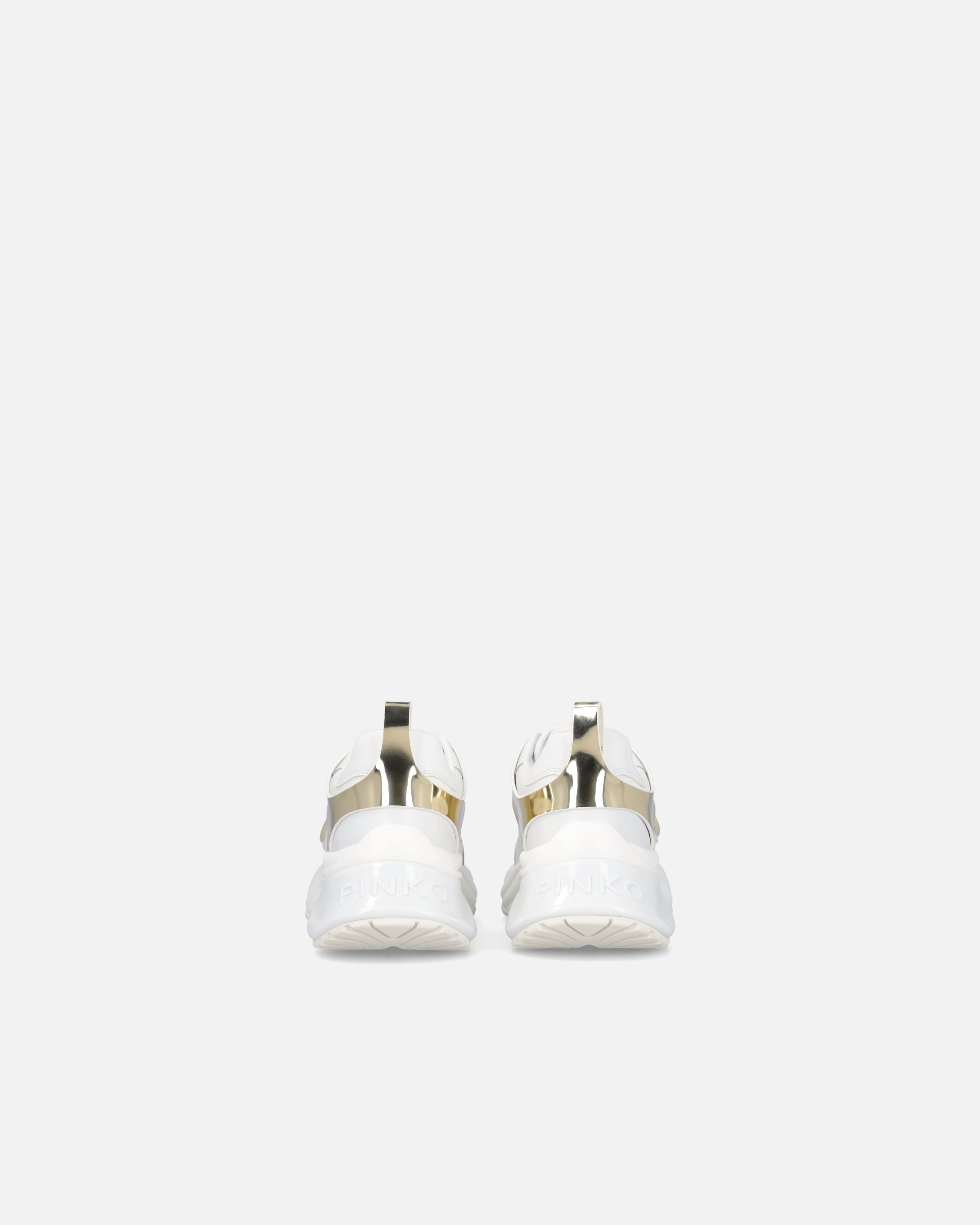 Ariel leather-effect sneakers with mirror detailing