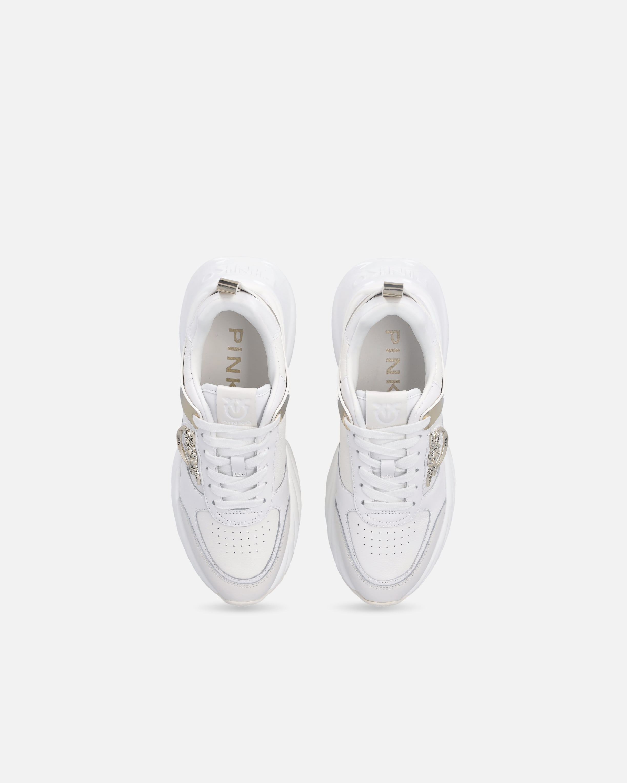 Ariel leather-effect sneakers with mirror detailing