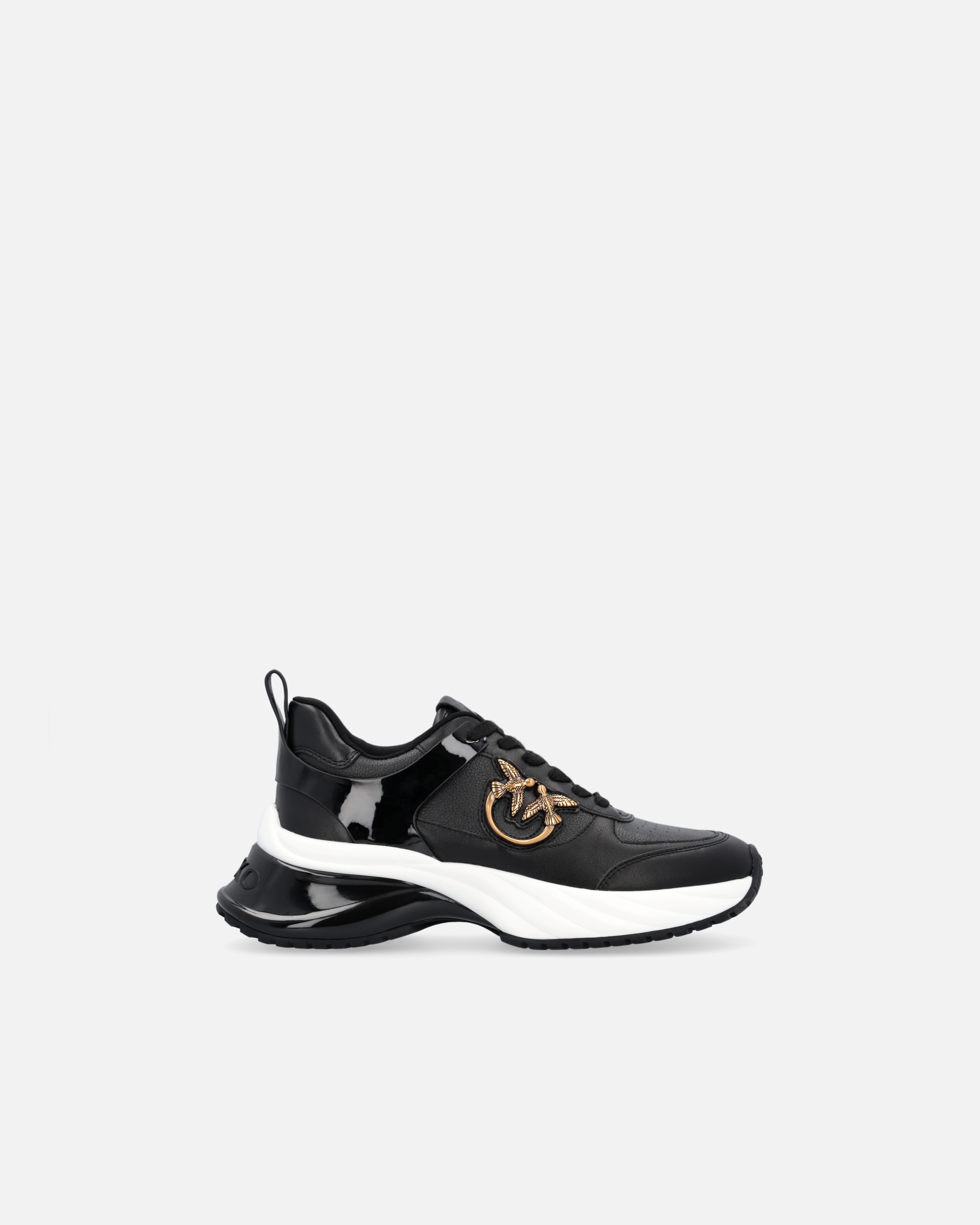 Ariel leather-effect sneakers with mirror detailing