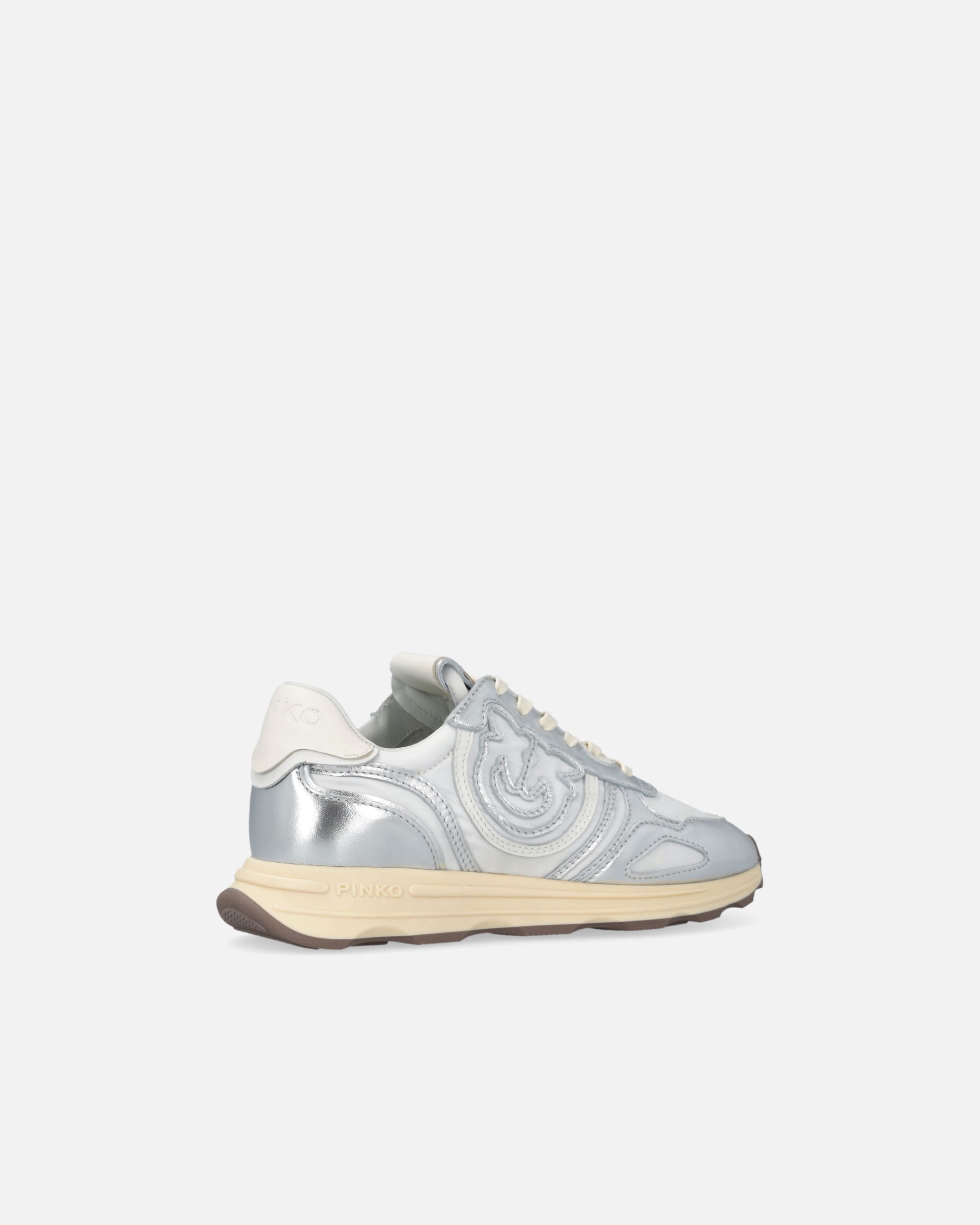 スニーカー PINKO Women Sneakers SS0055P073 DY7 White Logo sneakers with silver details