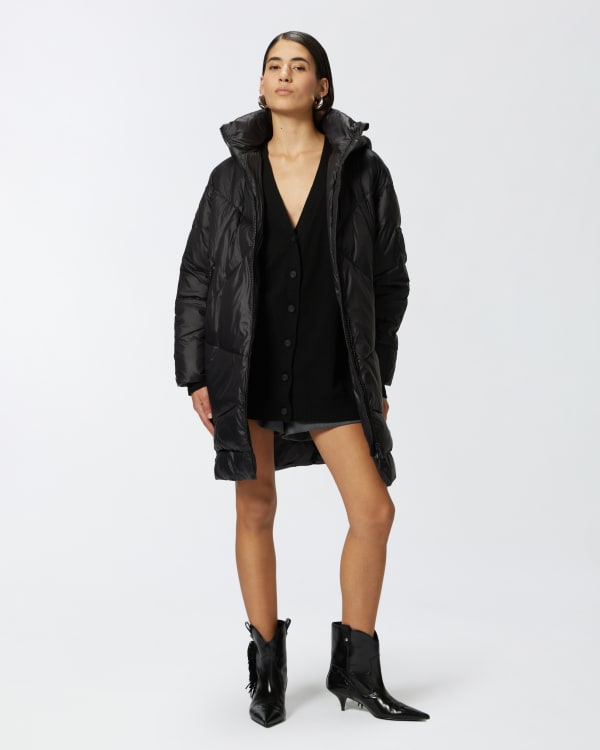 Technical canvas padded puffer jacket with hood PINKO Technical canvas padded puffer jacket with hood PINKO