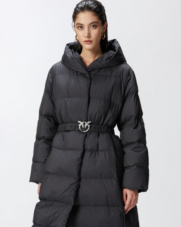 Parka with belt hot sale