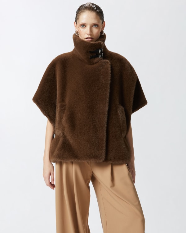 Faux mink cape best sale