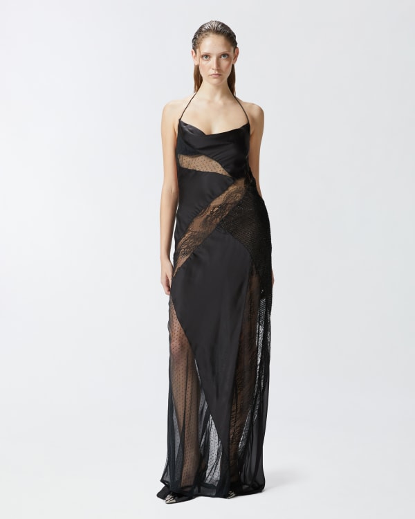 Pinko abito lungo tulle shop