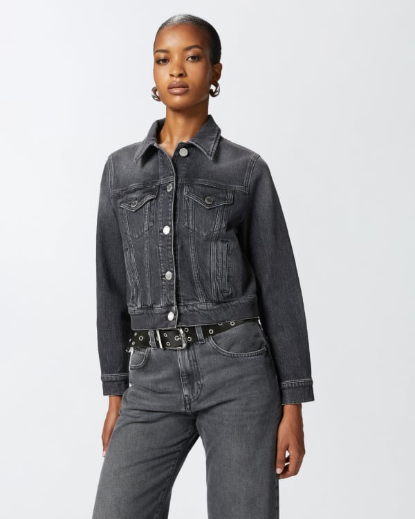 Dark grey denim jacket top