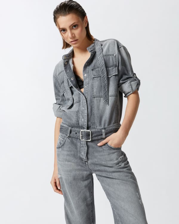 Light grey denim jumpsuit PINKO → Shop Online