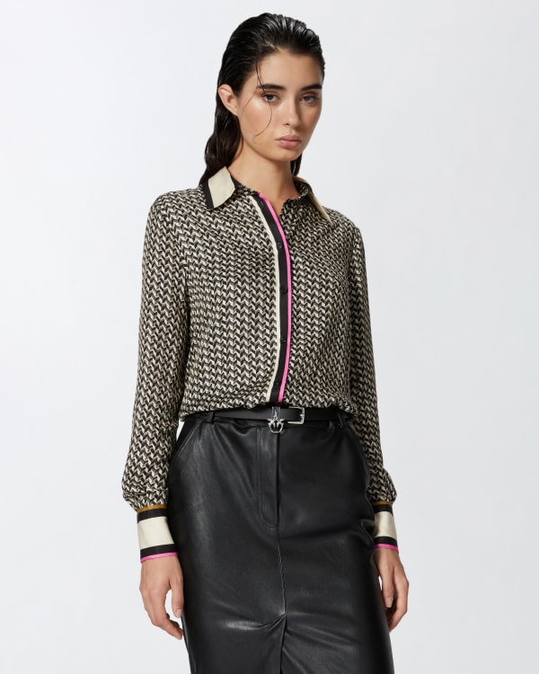 Black and white striped shirt with scarf sales