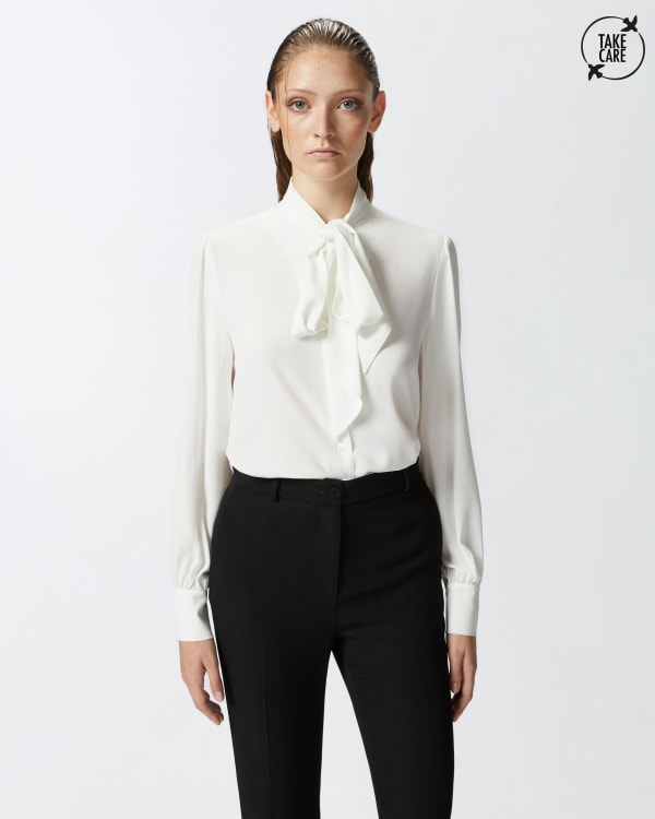 Camicia in seta con fiocco deals