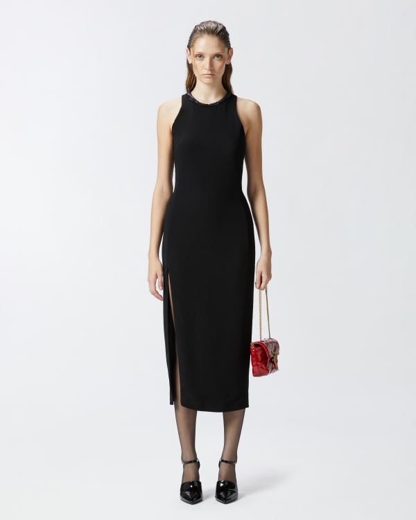 Abito tubino nero con scollo in strass Pinko Acquista Online
