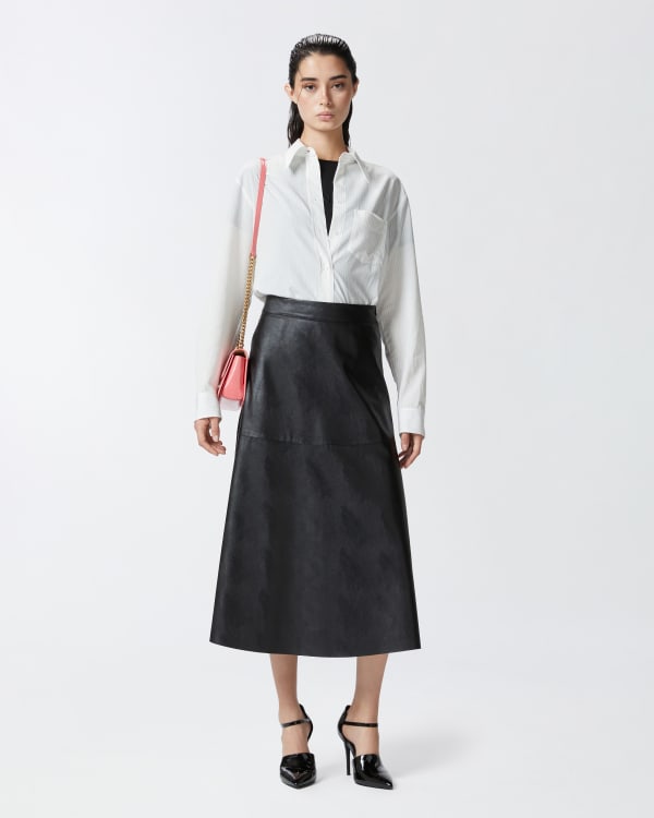 Leather effect midi skirt PINKO Shop Online