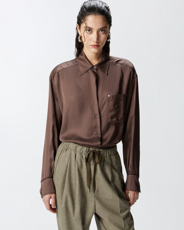 Plunging neckline shirt hotsell