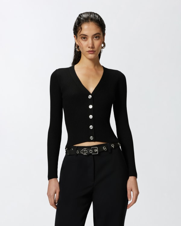 Long fitted cardigan discount