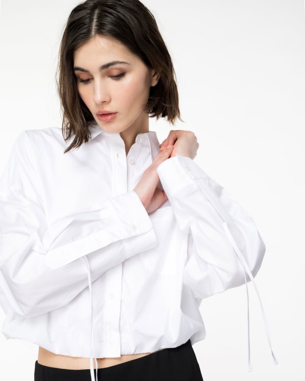 Camicia crop in popeline Pinko Acquista Online