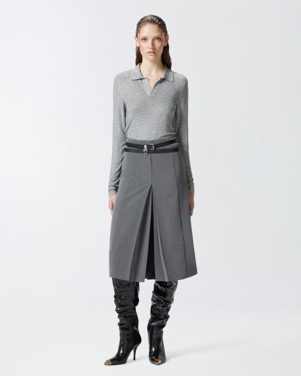 Gonna sartoriale midi con piega e spacco Pinko Acquista Online