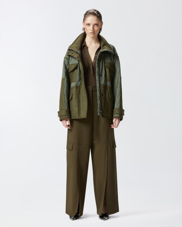 Flowing wide-leg cargo trousers PINKO → Shop Online