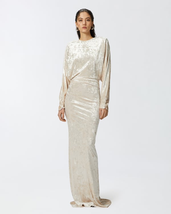 White velvet dress long online