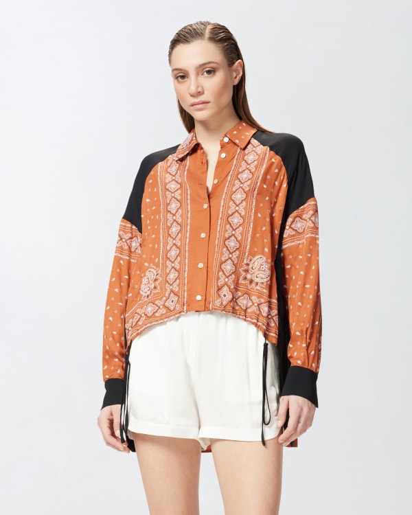 Asymmetric shirt with bandana print PINKO → Shop Online
