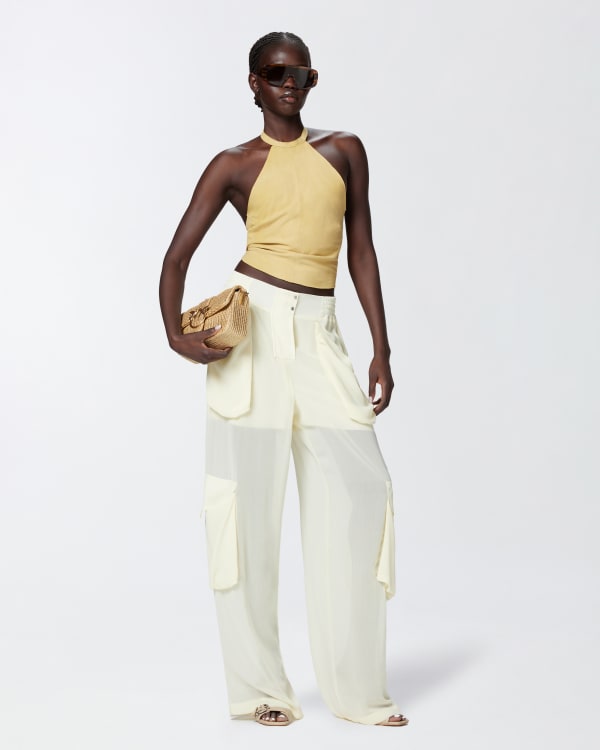 パンツ PINKO Woman Pants Beige 104781A2EJ D18 WIDE-LEG 
