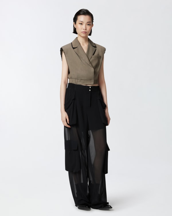 Sheer georgette cargo trousers PINKO → Shop Online