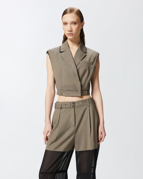 Short vest with lapels and elastic PINKO → Shop Online