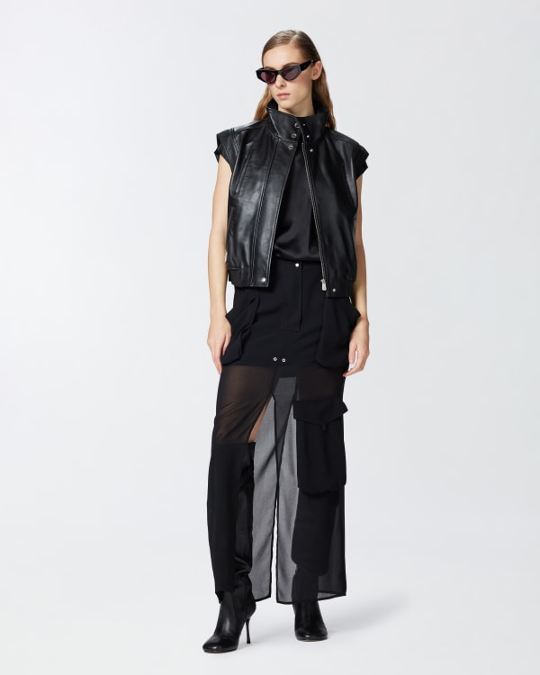 Long georgette skirt with pockets PINKO → Shop Online Long georgette skirt with pockets PINKO → Shop Online