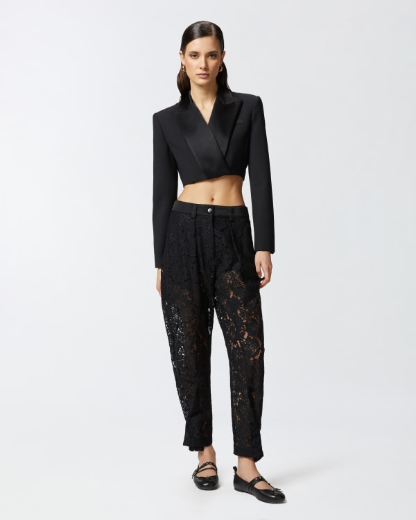 P-Pants trousers in floral-patterned lace PINKO → Shop Online P-Pants trousers in floral-patterned lace PINKO → Shop Online