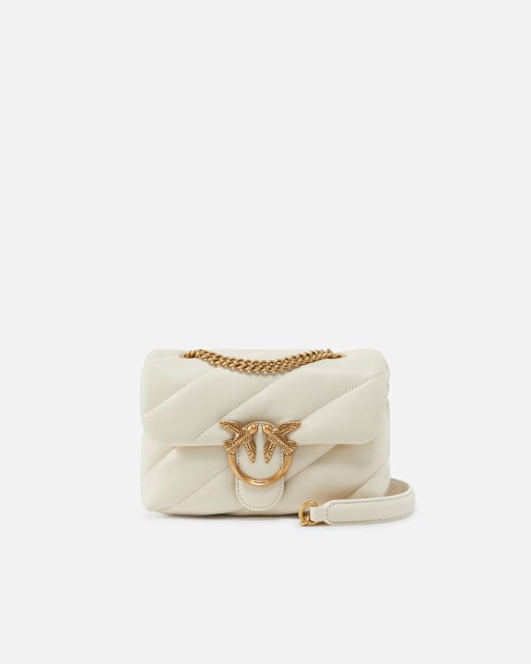 Leather hobo HALF MOON MINI Pinko | off white | Gomez.pl/en