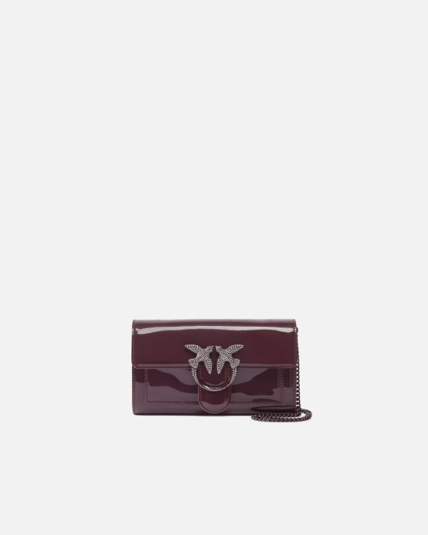 Portafoglio fibbia uccellini vernice con tracolla Pinko Acquista Online