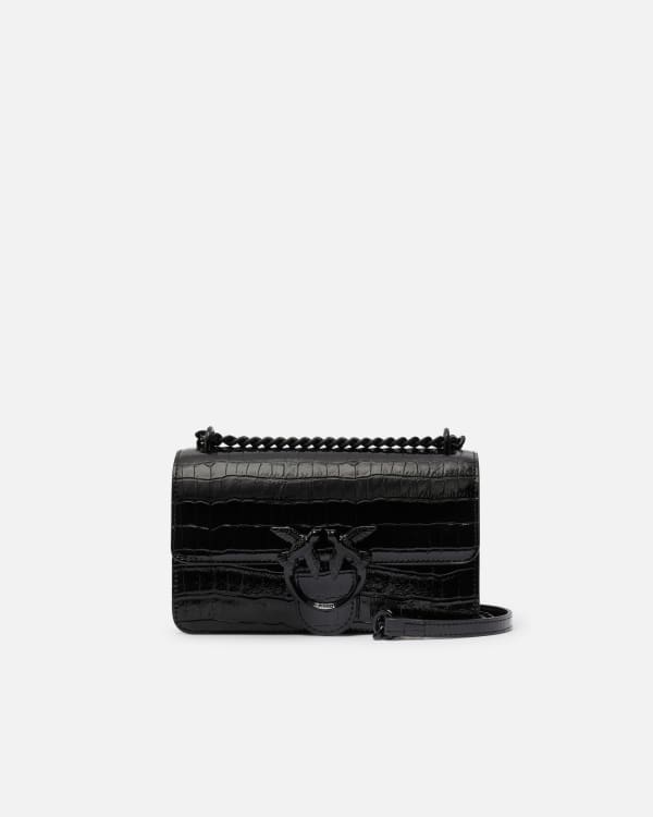 Love Bag all black patent crossbody bag PINKO Shop Online