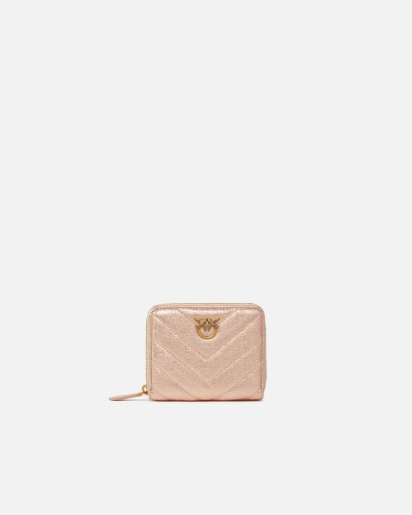 Small wallet in laminated quilted leather PINKO Shop Online