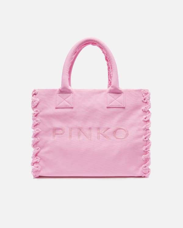 Beach shopper in recycled canvas PINKO → Shop Online