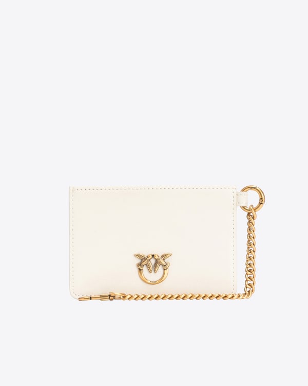 Leather card holder with chain PINKO Shop Online
