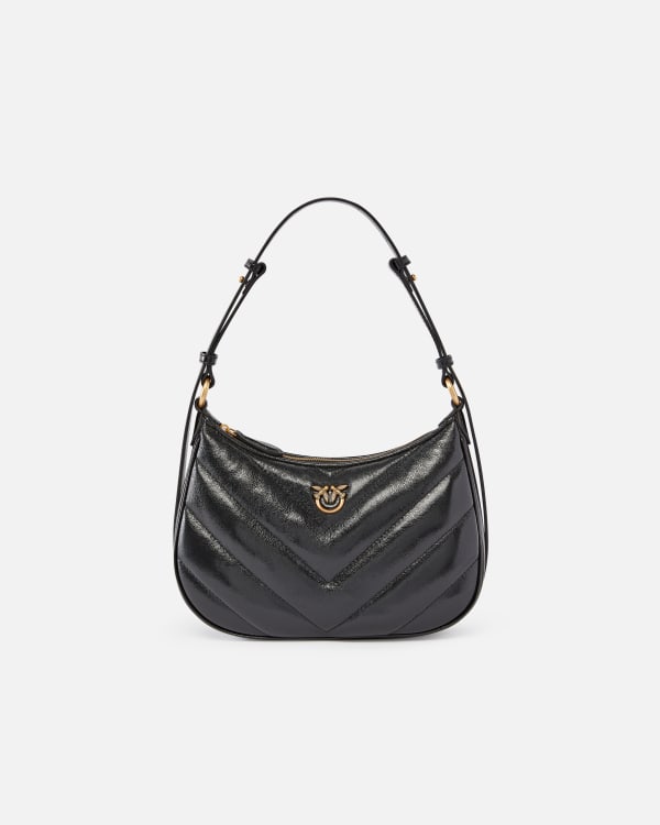 Laminated leather small shoulder bag best sale