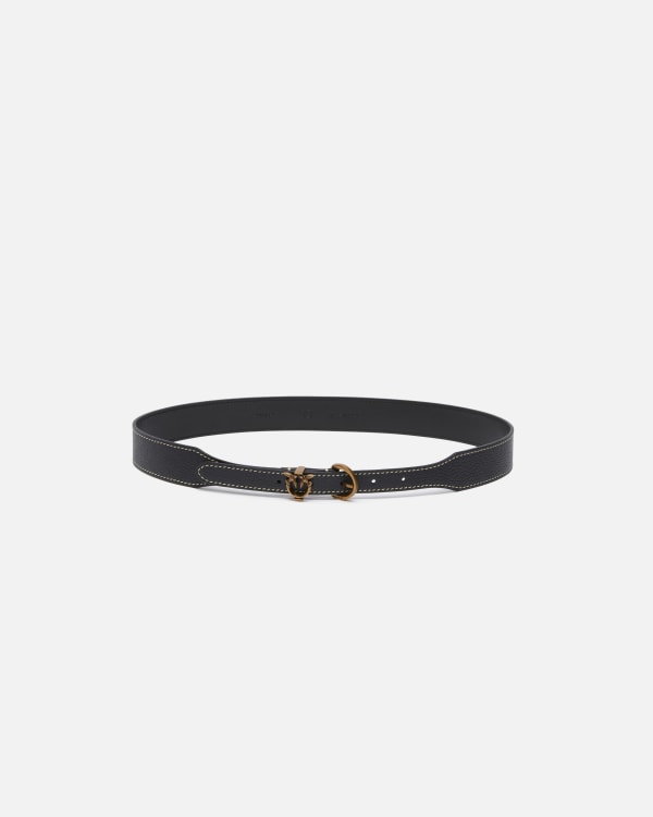 Tumbled leather belt with mini buckle 3.5cm PINKO Shop Online