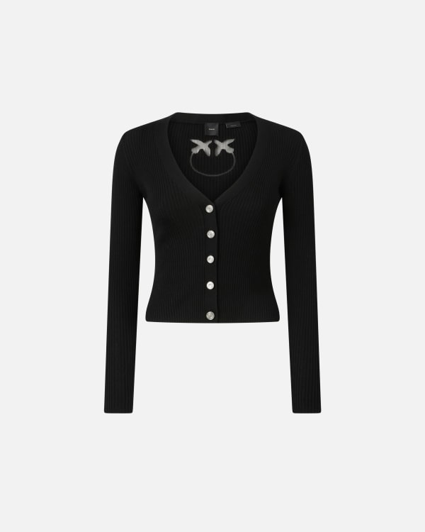 Fitted ribbed cardigan online