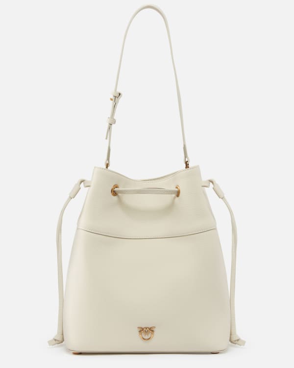 Leather bucket bag with shoulder strap PINKO → Shop Online Leather bucket bag with shoulder strap PINKO → Shop Online