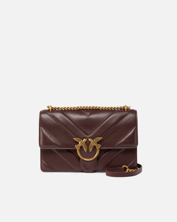 Love Bag quilted crossbody bag with chevron motif and logo Love Bag quilted crossbody bag with chevron motif and logo