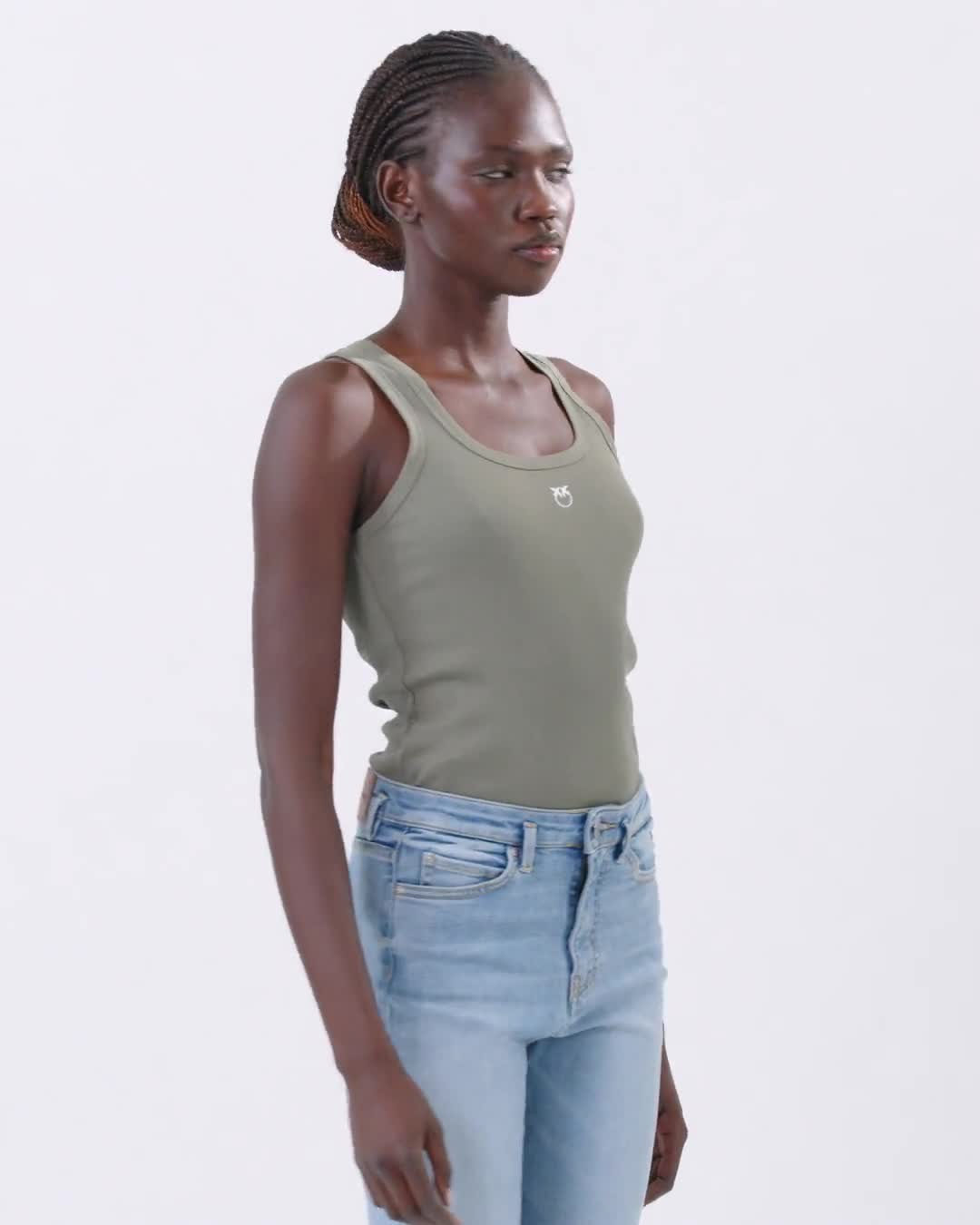 デニム・ジーパン PINKO Women Denim Pants 100166A2EL PJM Blue Flared jeans with bird-logo belt PINKO → Shop Online