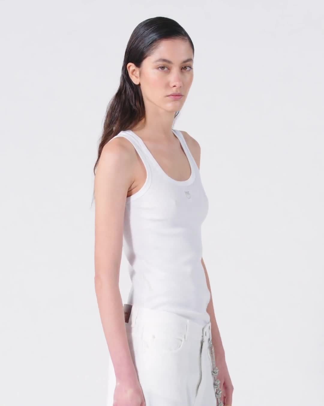 Loose wide-leg trousers with jewel chain PINKO → Shop Online