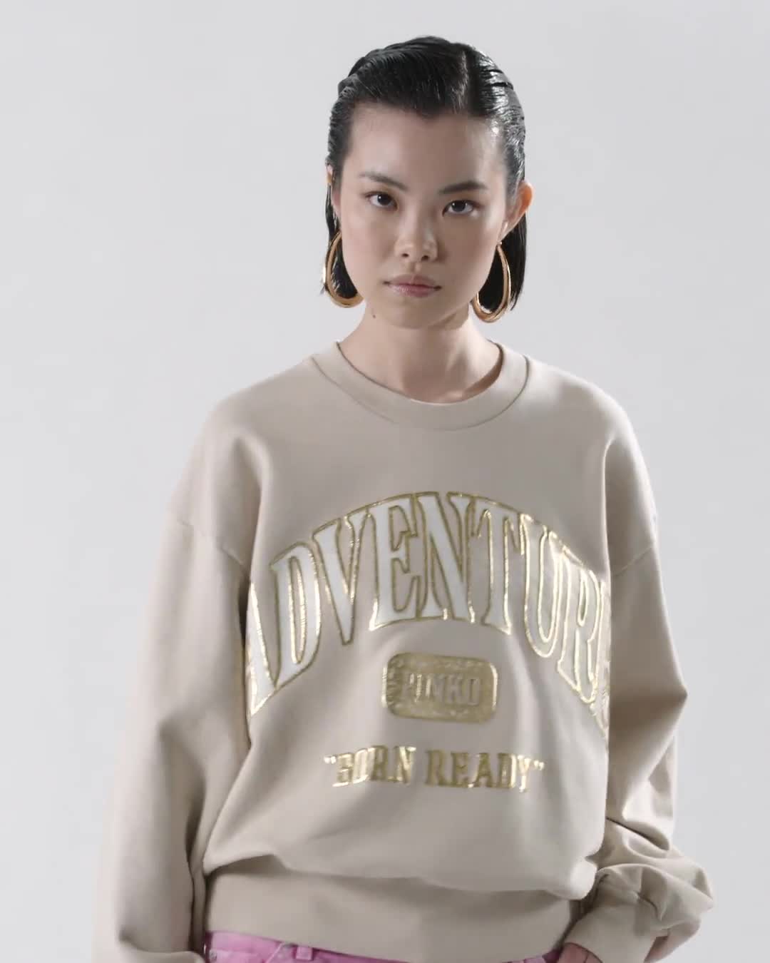 その他 PINKO SS25 Sweatshirts (104618 A2CZC03) PINKO Adventure sweatshirt with glitter PINKO → Shop Online