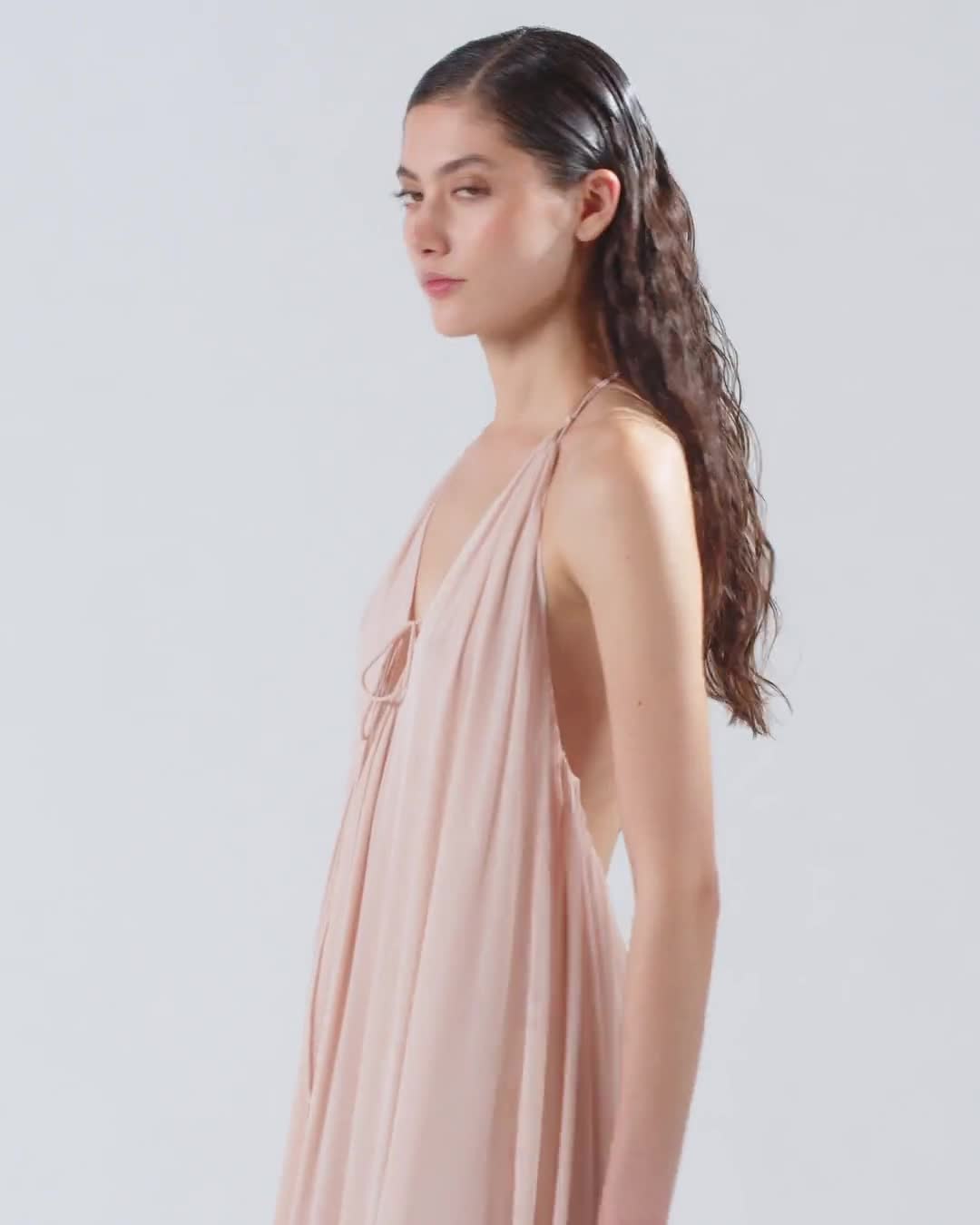 パーティードレス PINKO 104688A2E9 Dresses Pink Wide long dress with open back PINKO → Shop Online