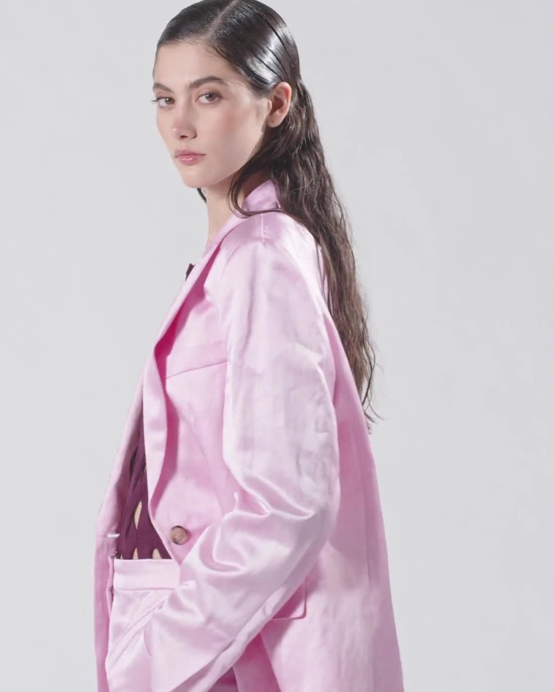 Single-breasted slub satin blazer PINKO → Shop Online