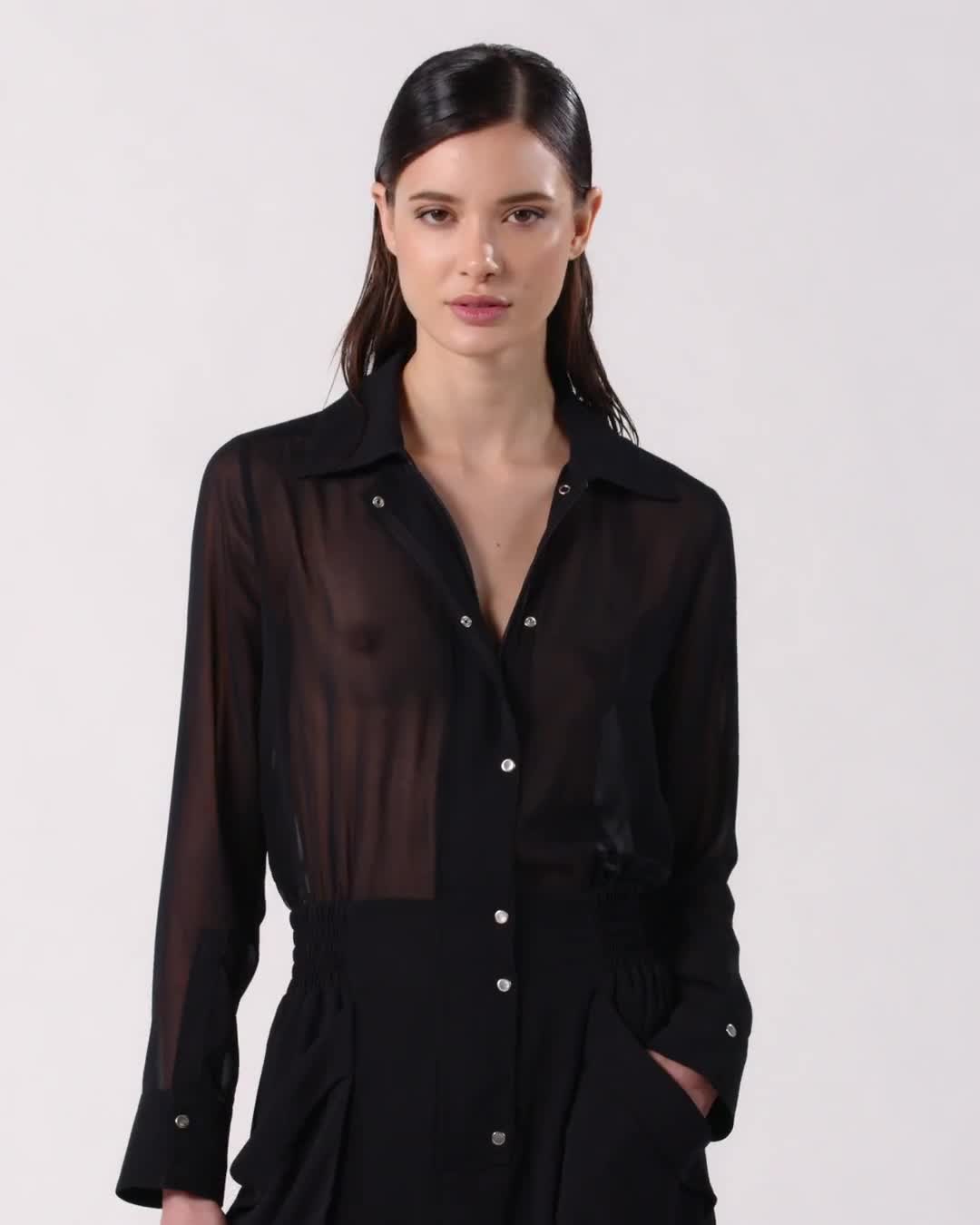 Georgette jumpsuit with cargo pockets PINKO → Shop Online