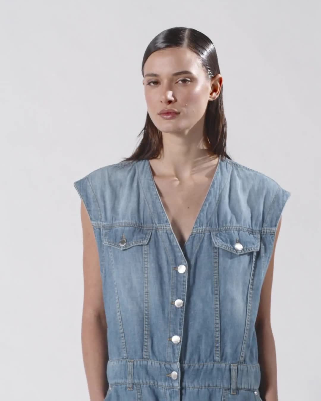 Sleeveless denim jumpsuit PINKO → Shop Online